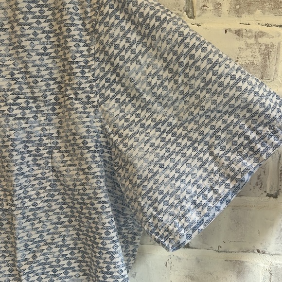 Copper & Oak Button Up Shirt Mens XL Blue/White Short Sleeve Collared Cotton - Picture 4 of 8